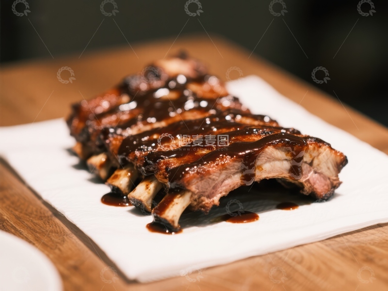 高清大图下载【趣麦麦图】酱汁淋漓的烤排骨