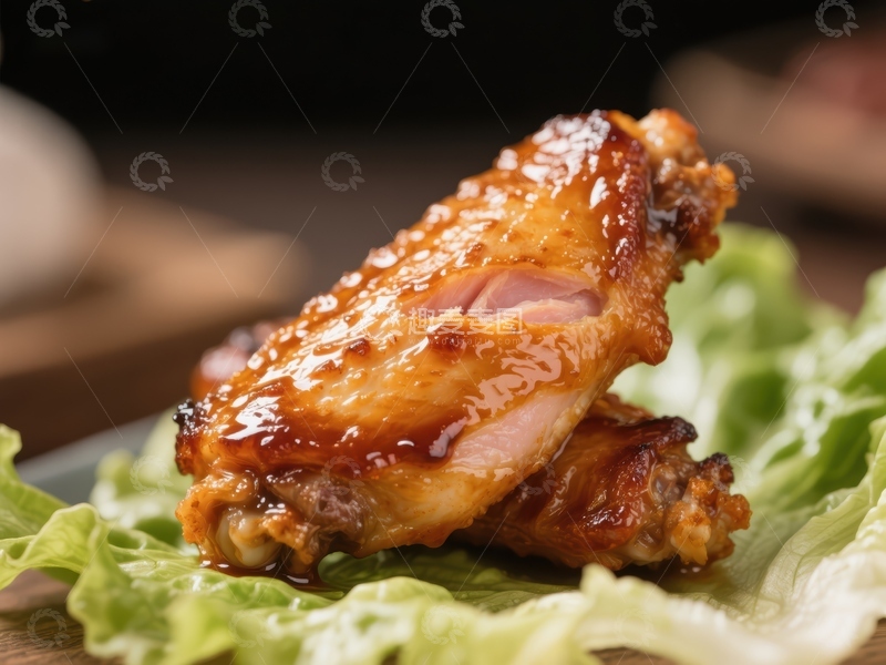 高清大图下载【趣麦麦图】美味烤鸡翅特写