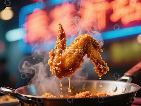 热气腾腾的炸鸡翅