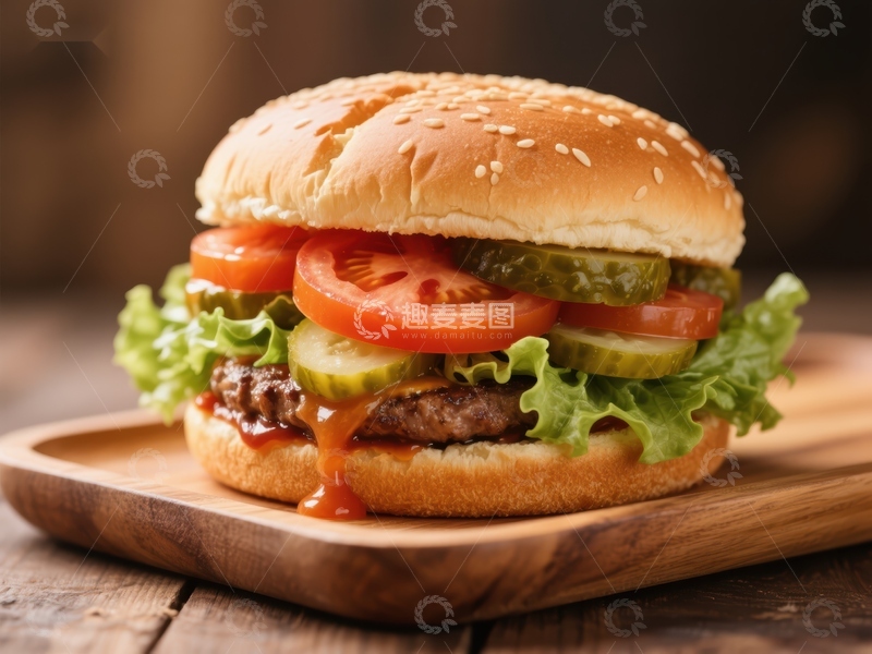 高清大图下载【趣麦麦图】美味汉堡特写