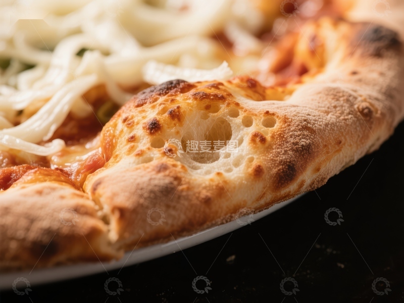 高清大图下载【趣麦麦图】酥脆披萨饼皮特写