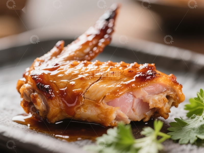 高清大图下载【趣麦麦图】美味烤鸡翅特写