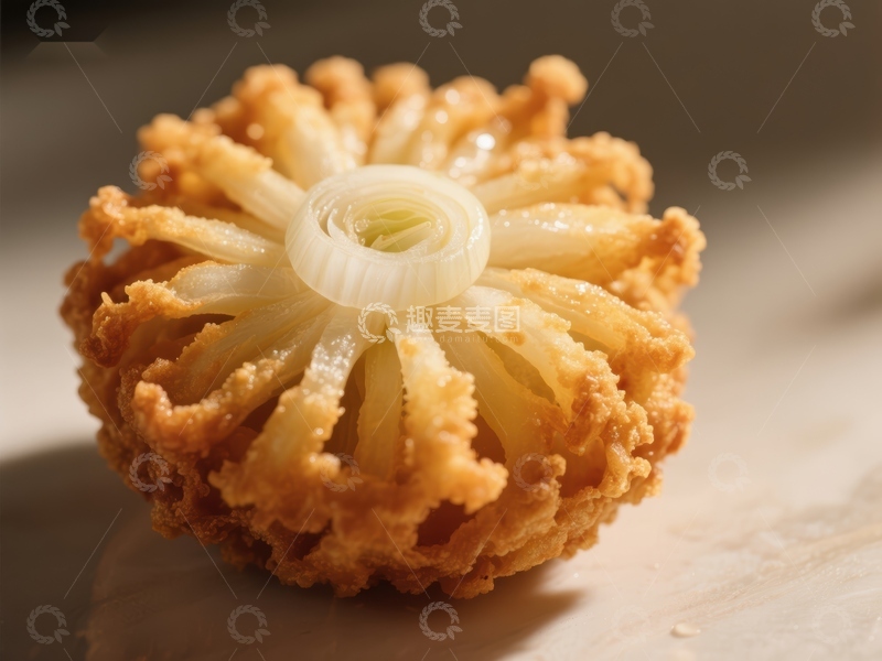 高清大图下载【趣麦麦图】金黄色炸制食品，形似花朵