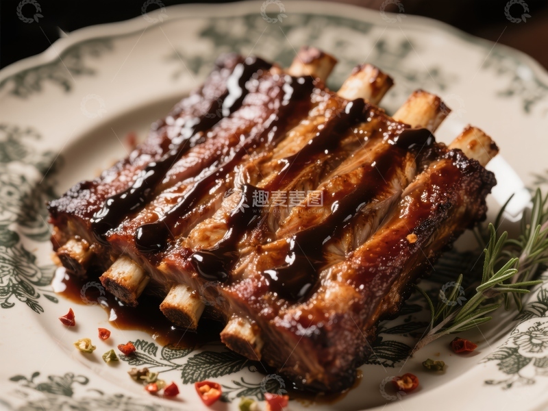 高清大图下载【趣麦麦图】酱汁淋漓的烤排骨