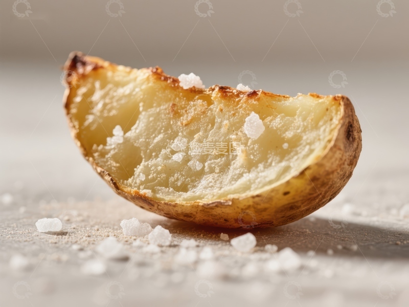 高清大图下载【趣麦麦图】烤土豆半块撒盐特写