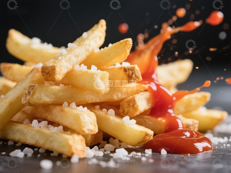高清大图下载【趣麦麦图】薯条与番茄酱的美味碰撞