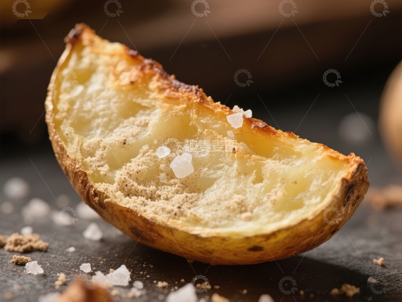 高清大图下载【趣麦麦图】烤土豆半块撒盐特写