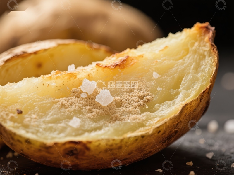 高清大图下载【趣麦麦图】烤土豆撒盐特写