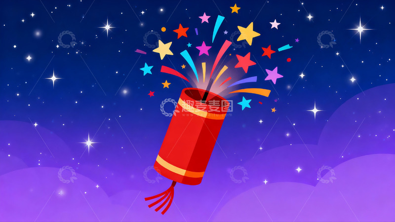 高清大图下载【趣麦麦图】夜空烟花绽放绚丽多彩