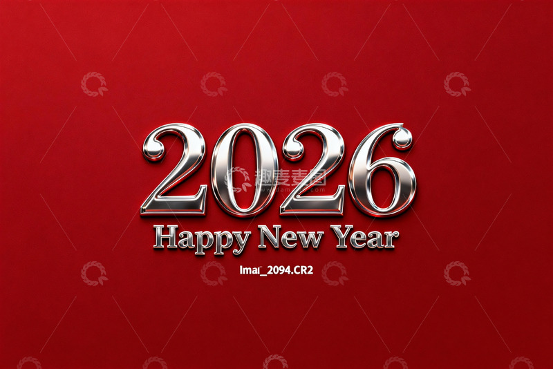 高清大图下载【趣麦麦图】2026新年祝福红色背景