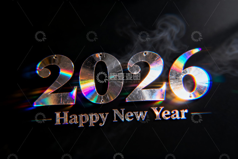 高清大图下载【趣麦麦图】2026新年快乐文字特效