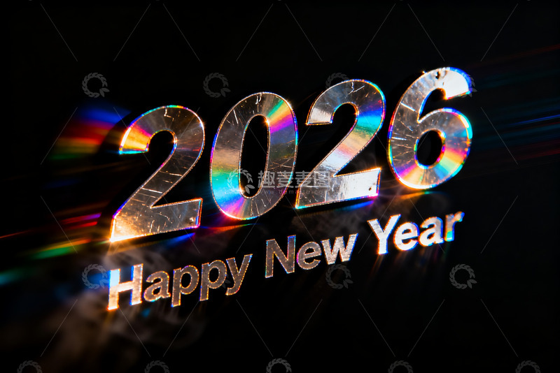 高清大图下载【趣麦麦图】2026新年祝福光影文字