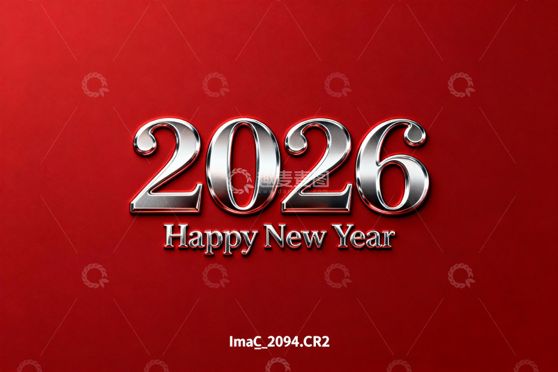 高清大图下载【趣麦麦图】2026新年贺词红色背景