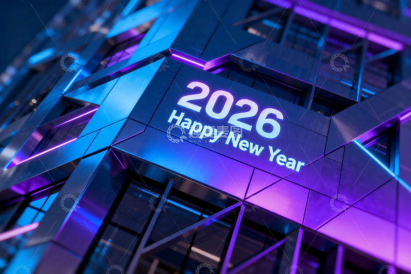 高清大图下载【趣麦麦图】2026新年建筑灯光展示