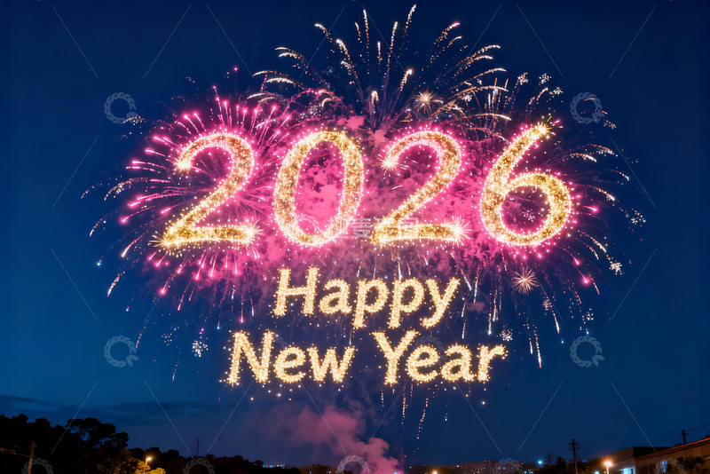 高清大图下载【趣麦麦图】2026新年烟花庆祝