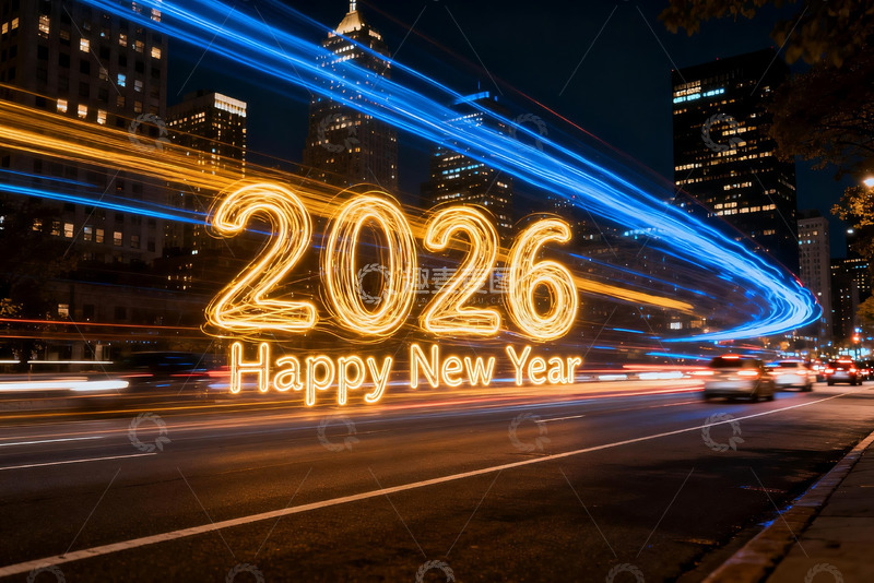 高清大图下载【趣麦麦图】2026新年夜城市灯光秀