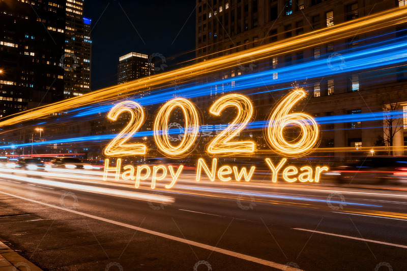 高清大图下载【趣麦麦图】2026新年城市夜景灯光