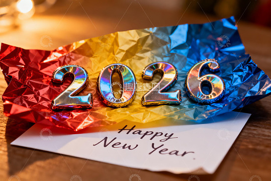 2026新年贺卡与彩纸装饰