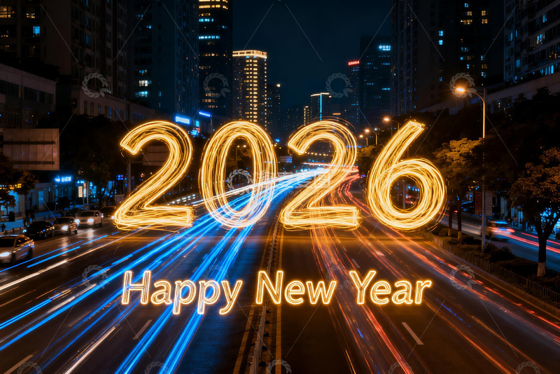 高清大图下载【趣麦麦图】2026新年夜城市光影