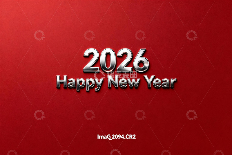 高清大图下载【趣麦麦图】2026新年祝福红色背景