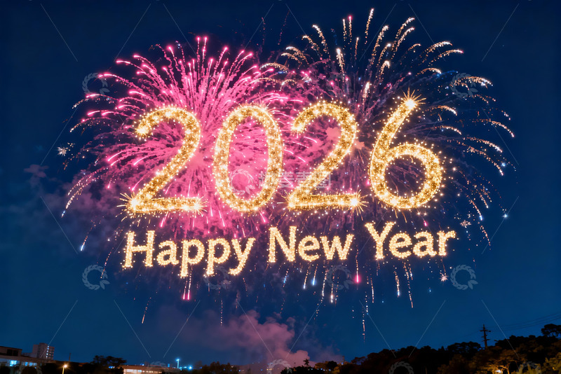 高清大图下载【趣麦麦图】2026新年烟花庆祝