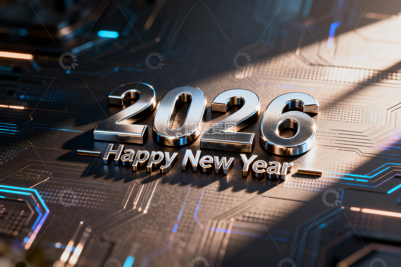 高清大图下载【趣麦麦图】2026新年科技主题视觉