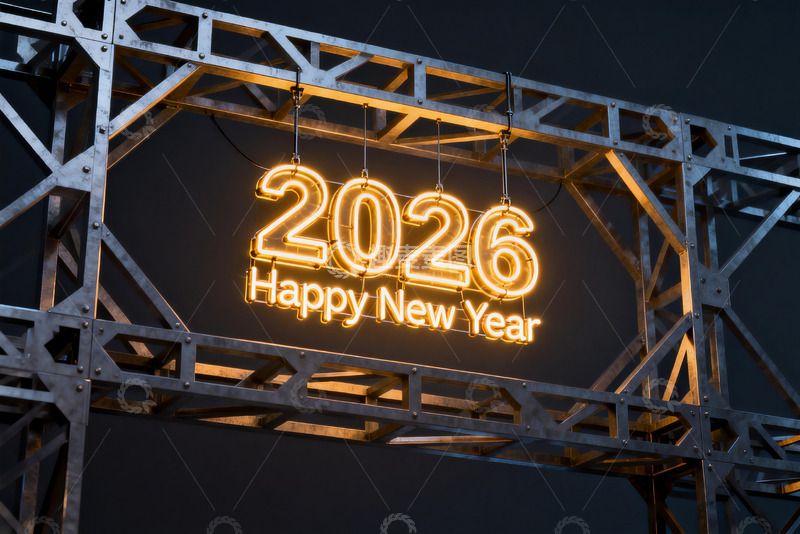 高清大图下载【趣麦麦图】2026新年霓虹灯装饰