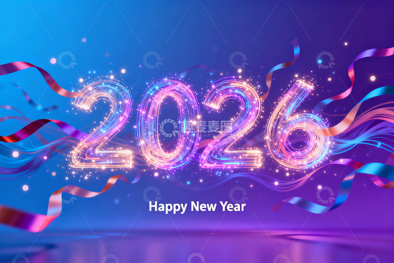 高清大图下载【趣麦麦图】2026新年庆祝海报