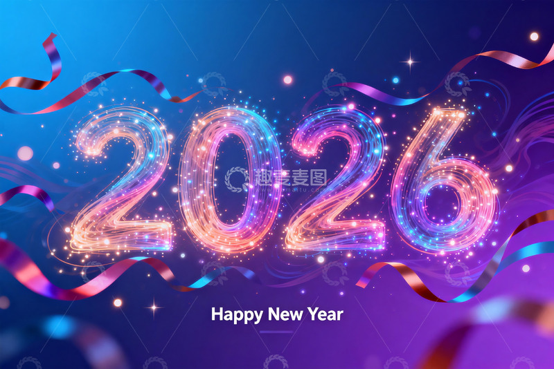 高清大图下载【趣麦麦图】2026新年庆祝海报