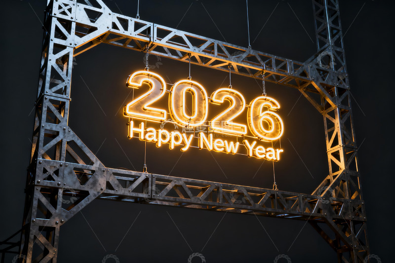 高清大图下载【趣麦麦图】2026新年霓虹灯装饰