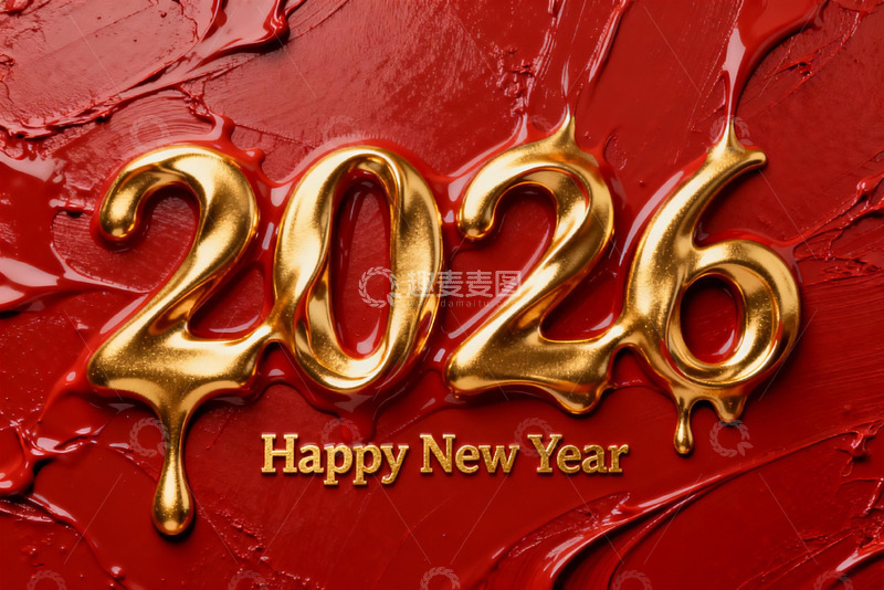 高清大图下载【趣麦麦图】2026金色新年贺图