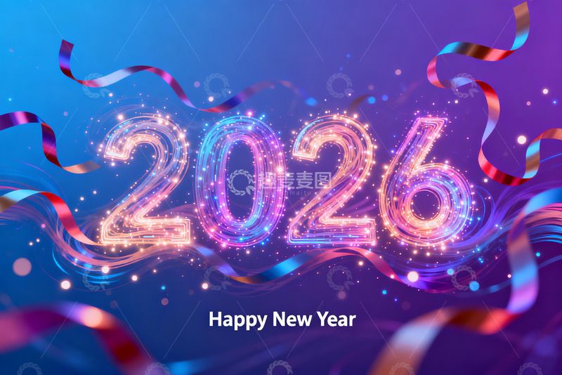 高清大图下载【趣麦麦图】2026新年庆祝海报