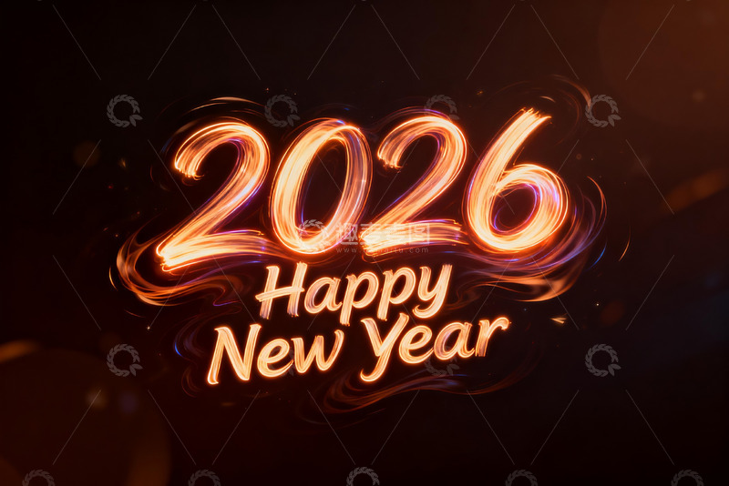 高清大图下载【趣麦麦图】2026新年祝福光影文字