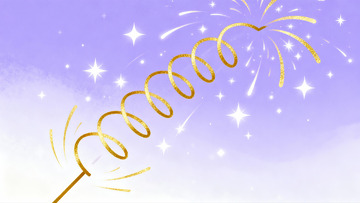 金色烟花绽放夜空