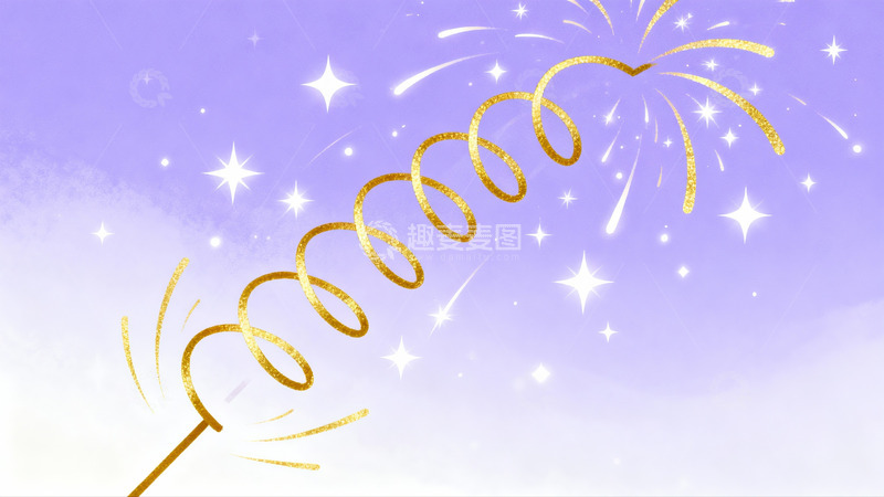 高清大图下载【趣麦麦图】金色烟花绽放夜空