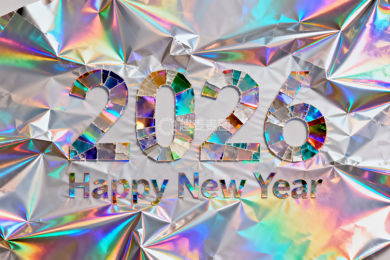 高清大图下载【趣麦麦图】2026新年贺图彩光背景