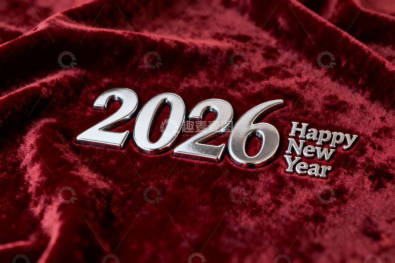 高清大图下载【趣麦麦图】2026新年祝福金属文字