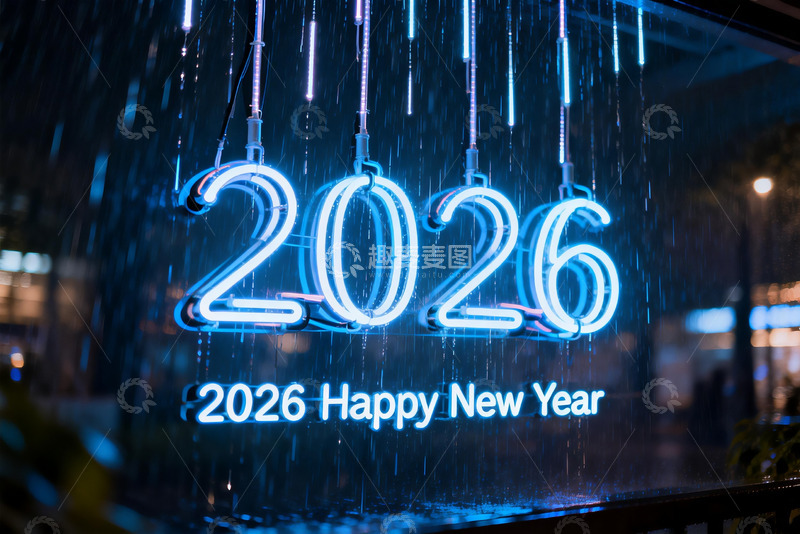 高清大图下载【趣麦麦图】2026新年霓虹灯装饰
