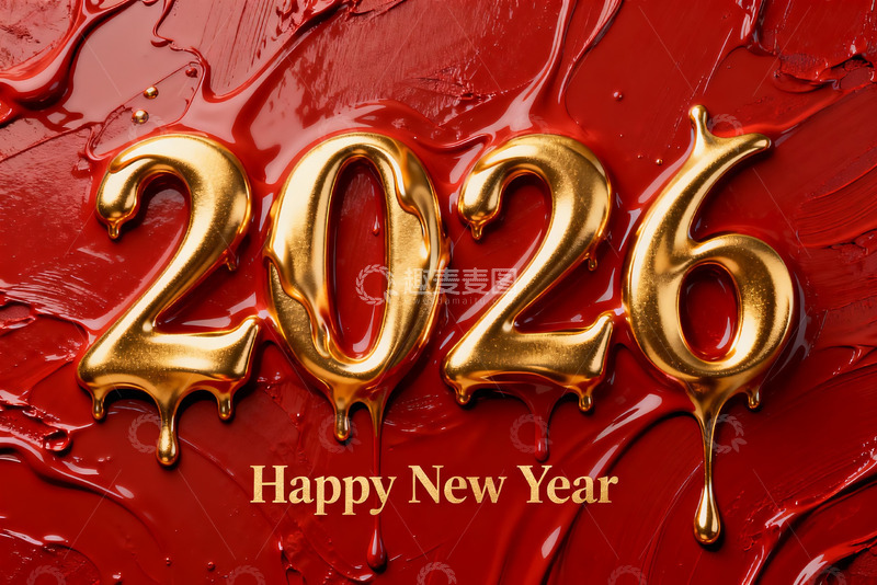 高清大图下载【趣麦麦图】金色2026新年贺图