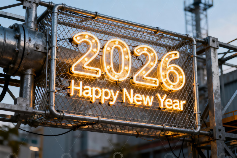 高清大图下载【趣麦麦图】2026新年霓虹灯装饰