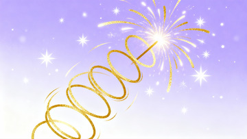 金色烟花绽放夜空