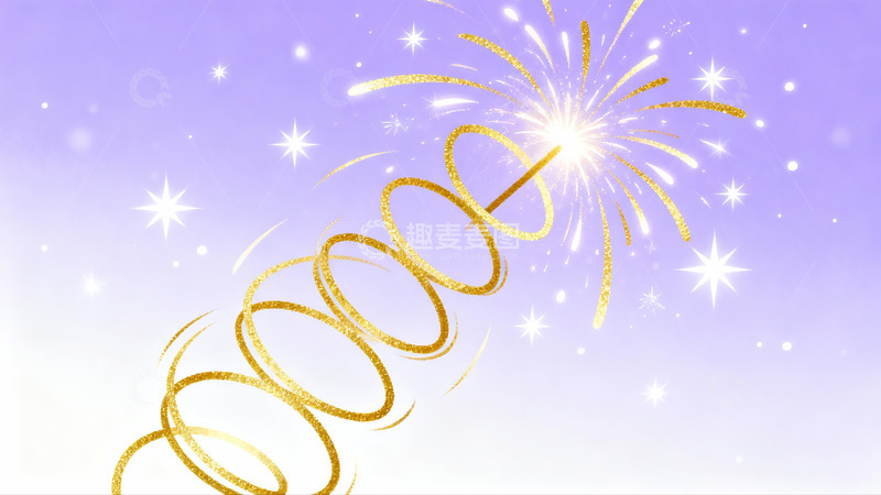 高清大图下载【趣麦麦图】金色烟花绽放夜空