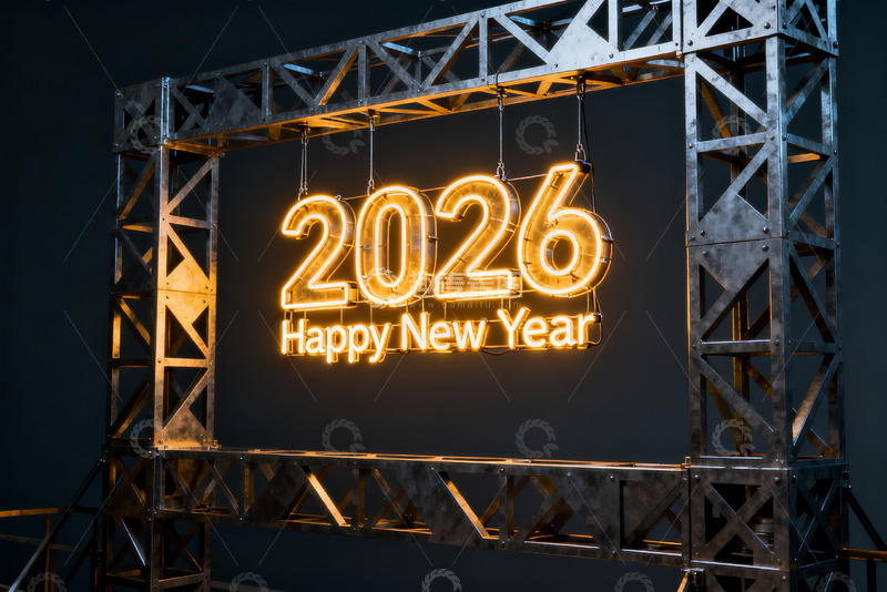 高清大图下载【趣麦麦图】2026新年霓虹灯装饰