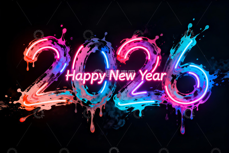 高清大图下载【趣麦麦图】2026新年彩绘数字艺术