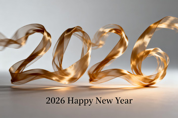 2026新年金色丝带艺术