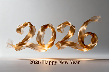 2026新年金色丝带艺术