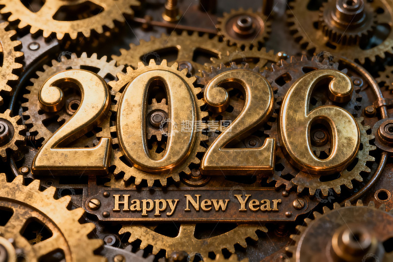 高清大图下载【趣麦麦图】2026新年机械齿轮艺术
