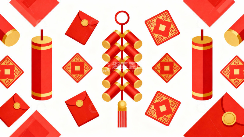 高清大图下载【趣麦麦图】春节元素图案设计