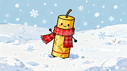 雪地烟花人偶欢乐过冬