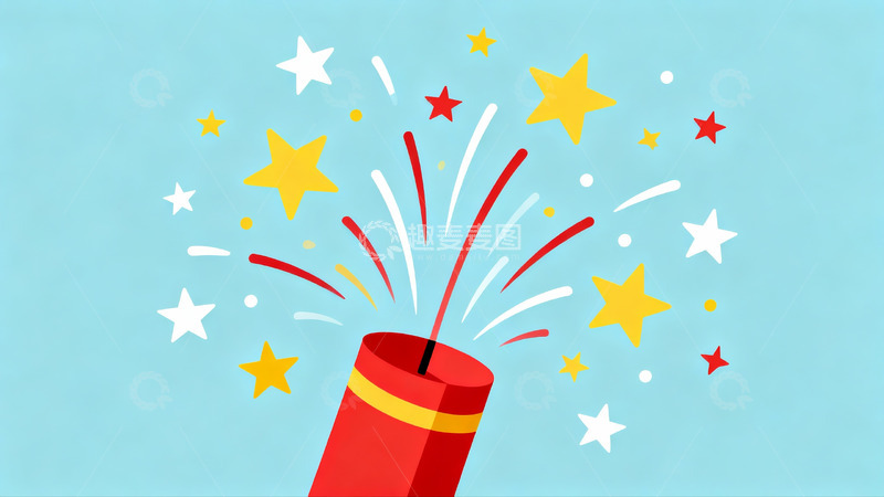 高清大图下载【趣麦麦图】烟花绽放五彩星